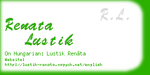 renata lustik business card